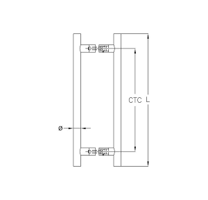 Dorma H Type Pull Handle 450x25 mm, XL-C 3003A